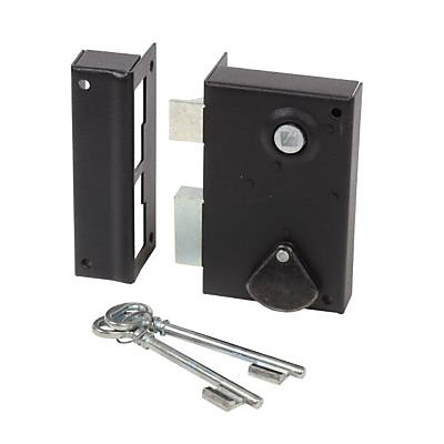 Serrure en applique vertical Bricard 70x110 mm Noir droite