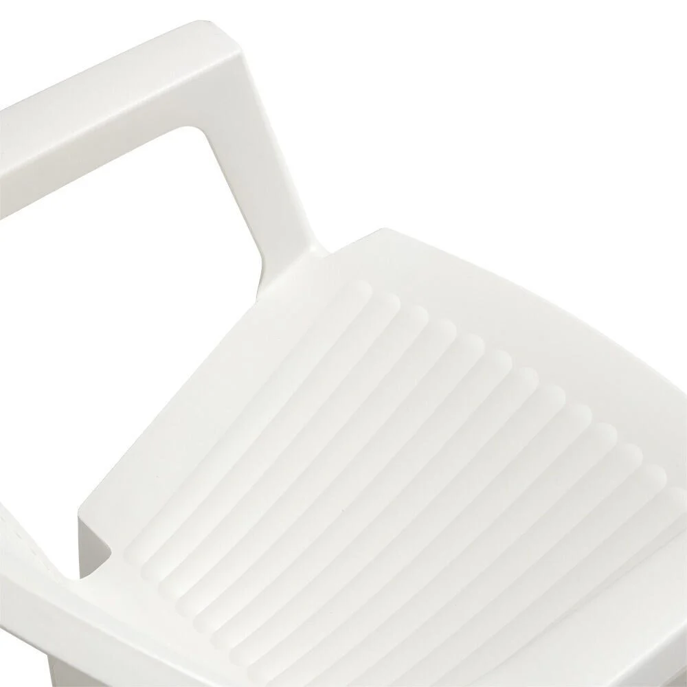 Fauteuil monobloc Viva plastique blanc dossier tressé 56x53xH80cm