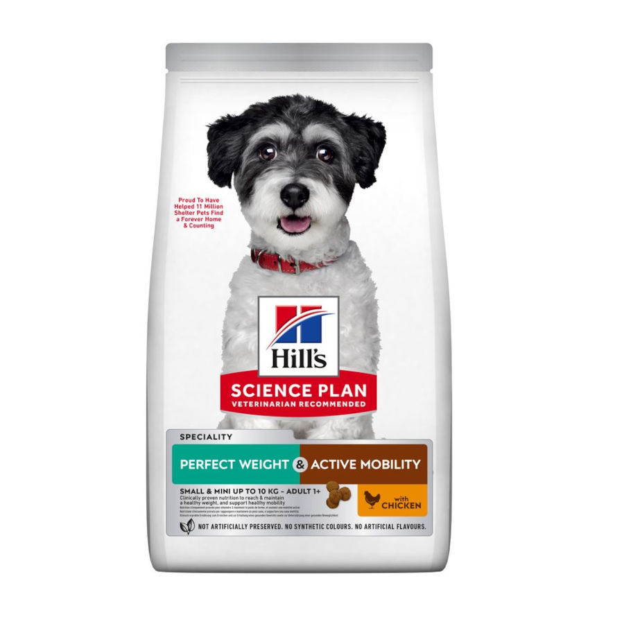 Plano de Ciências Hill's Peso Perfeito e Mobilidade Ativa Pequeno e Mini Frango para cachorros