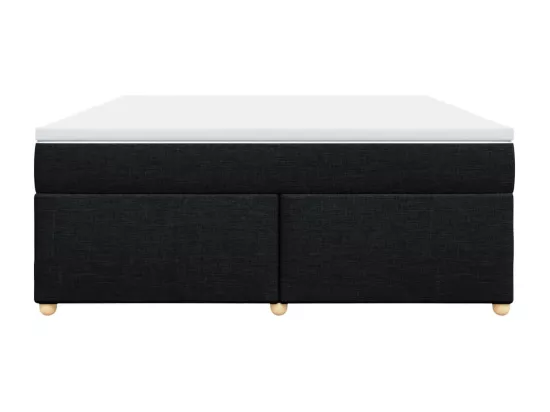 Sommier à lattes de lit avec matelas Noir 180x200 cm Tissu