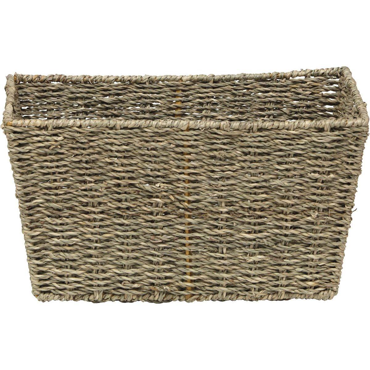 PANIER EVASE POIGNEES MATIERE VEGETALE 32X23X17CM NATUREL