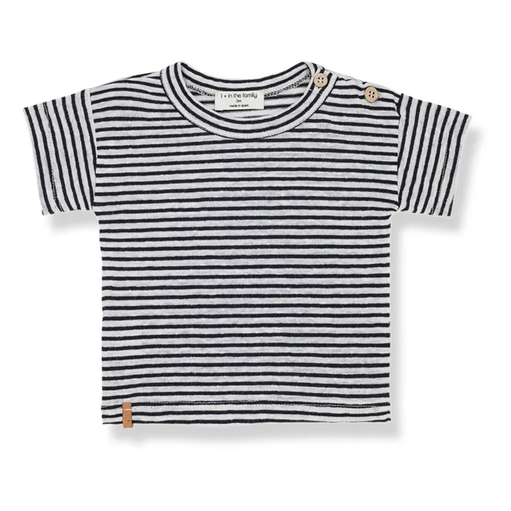 1+ in the family T-Shirt Manches Courtes en Lin Victor | Bleu marine