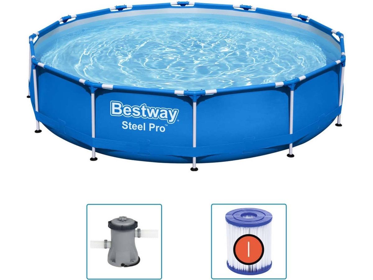 Bestway Steel Pro Zwembad - Ø 366 x 76 cm met filterpomp