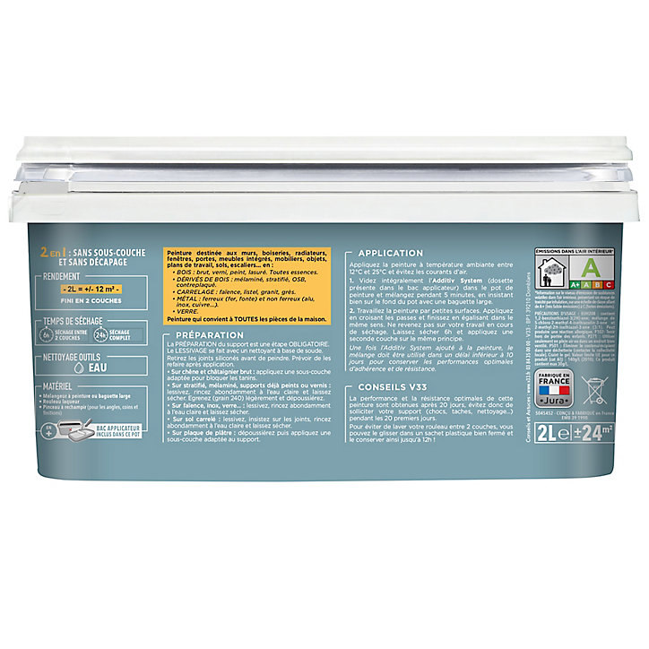 Peinture de rénovation multi-supports V33 Easy Reno jaune miel satin 2L