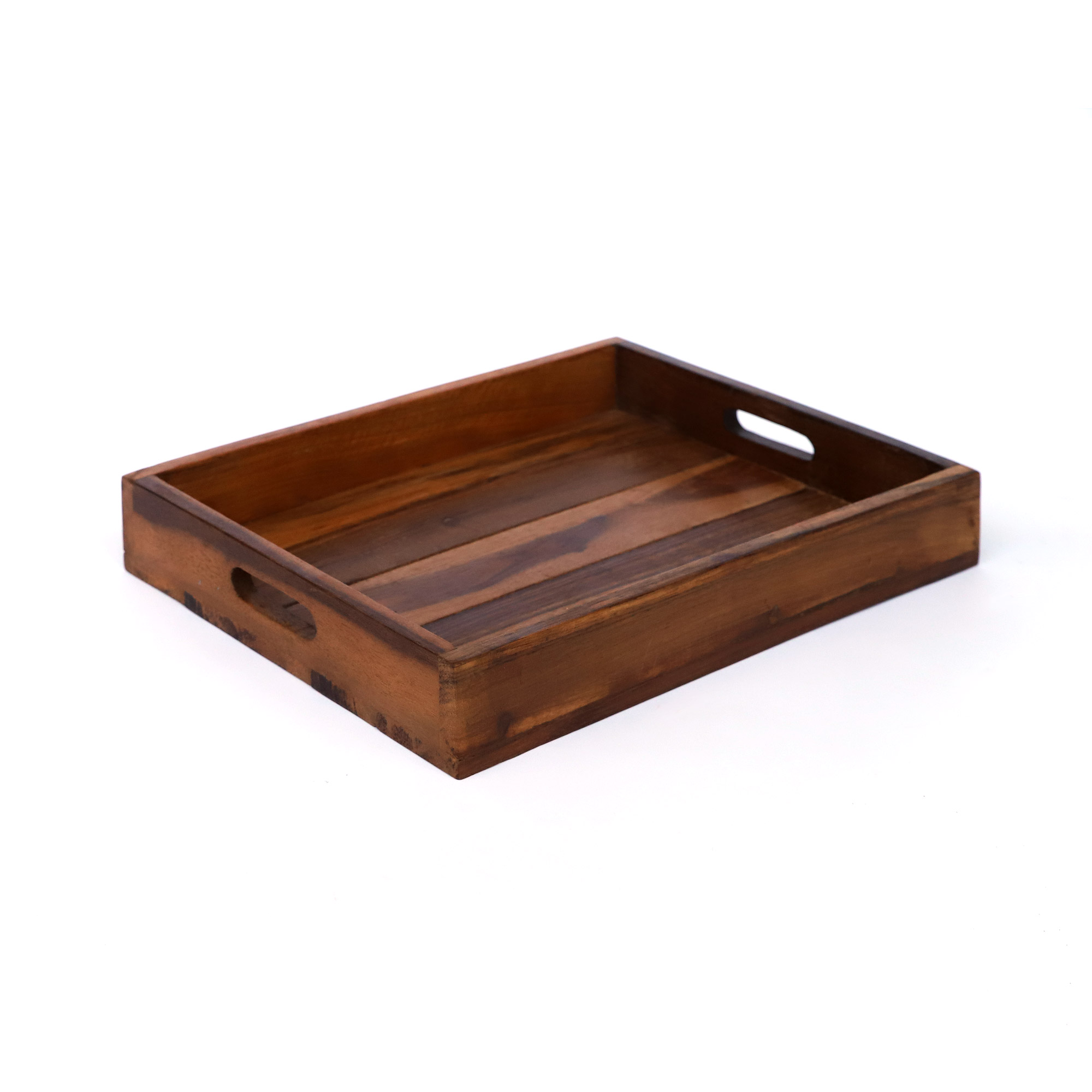 Tablett aus recyceltem Holz, B 40 cm, L 30 cm, H 6 cm zu 17,50