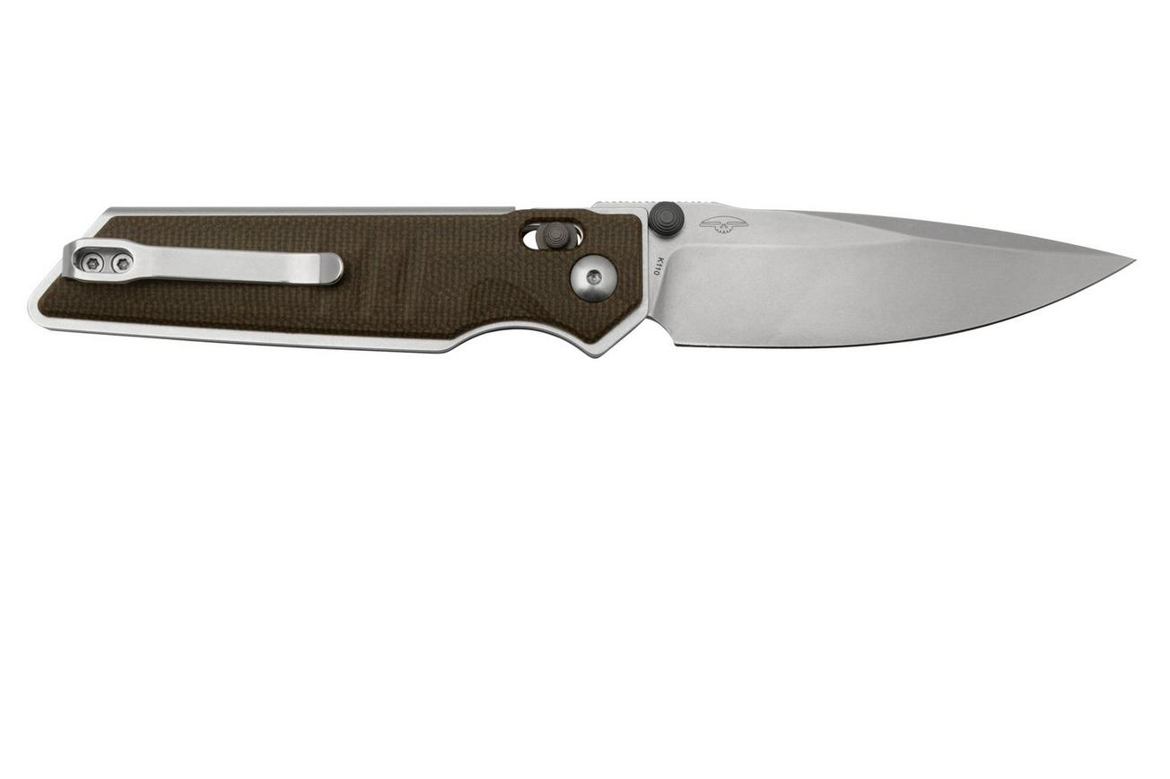 Real Steel Sacra, 7711G Green Micarta, Stonewashed K110 zakmes