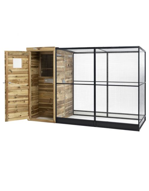 Voldux Volière Thomas Links - Vogelverblijven - 289x120x190 cm Bruin