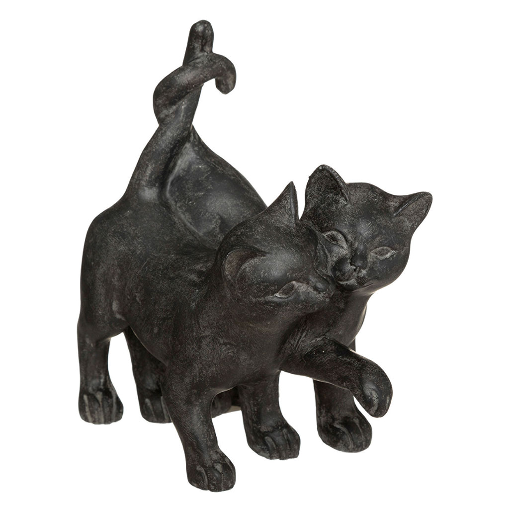 Décoration couple chatons résine 14x15x8cm