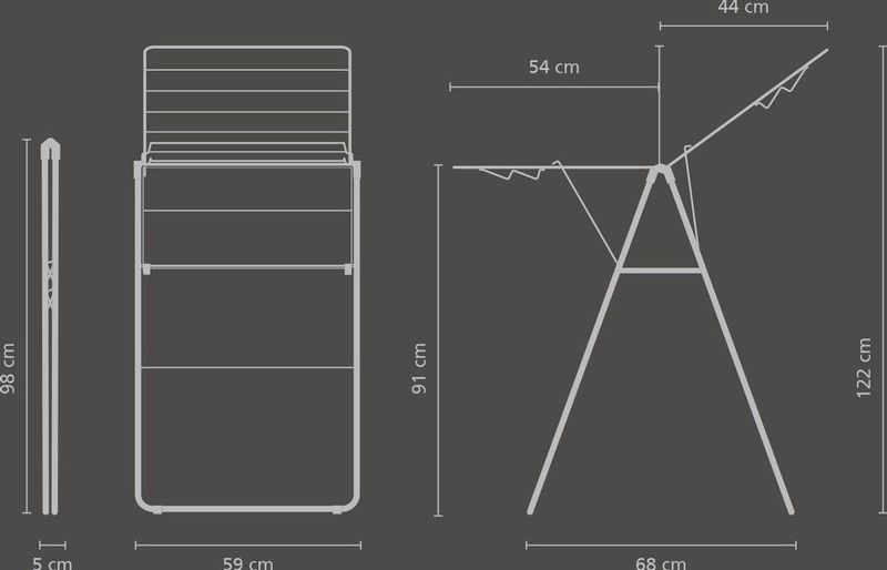 Brabantia HangOn Droogrek - Inklapbaar - Wit - 15 Meter Droogruimte