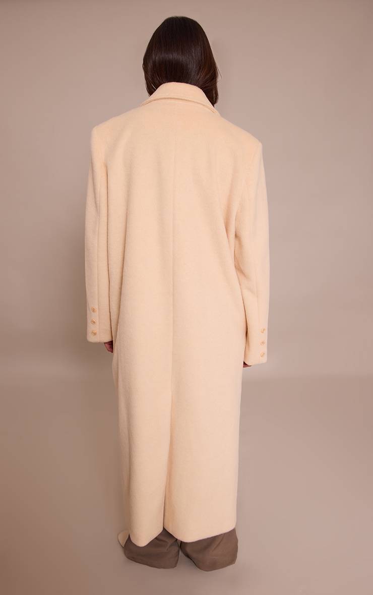 Butter Cream Manteau Long Structuré En Laine À Double Boutonnage