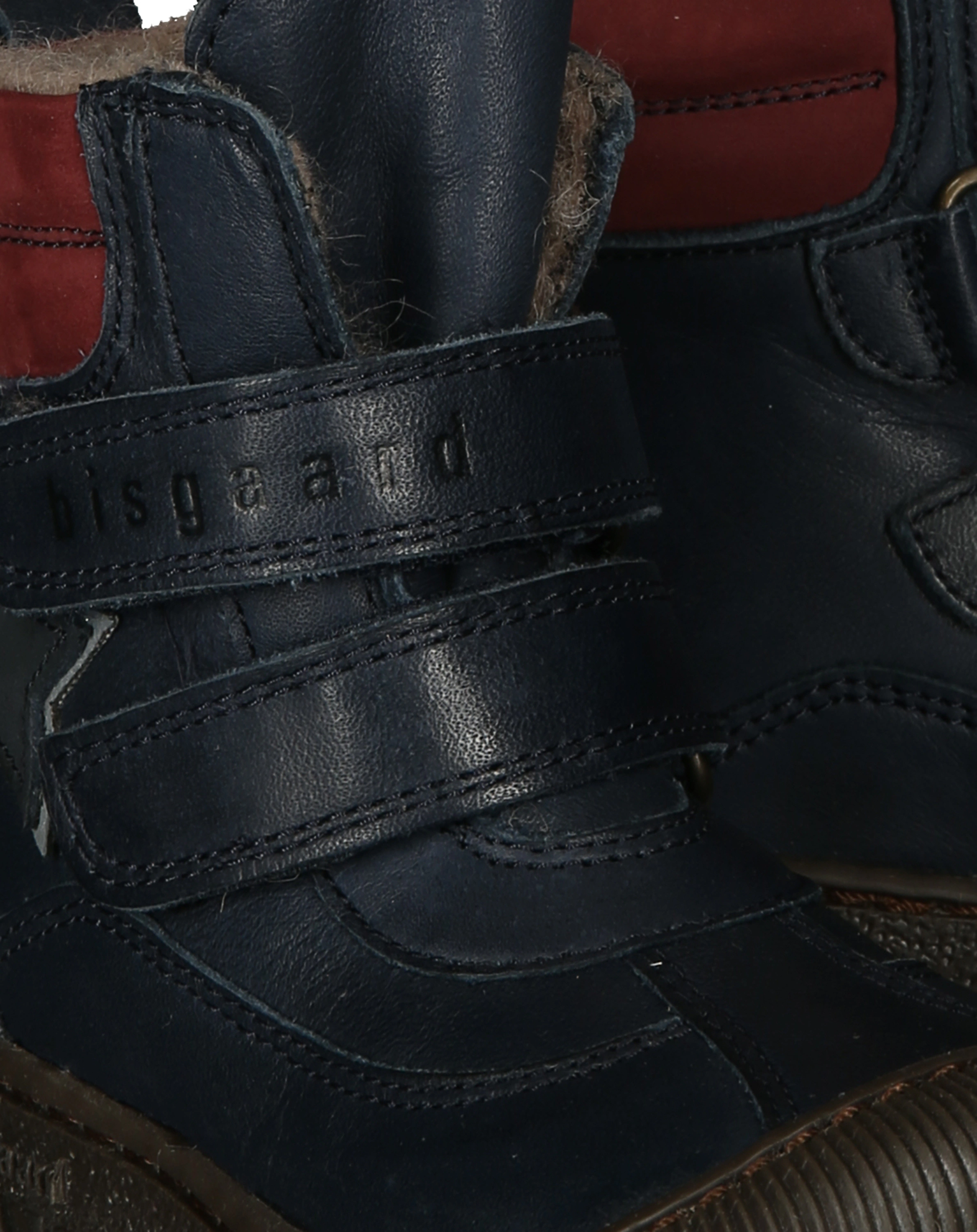 Leder-Boots TEX REFLECT mit Klett in dunkelblau
