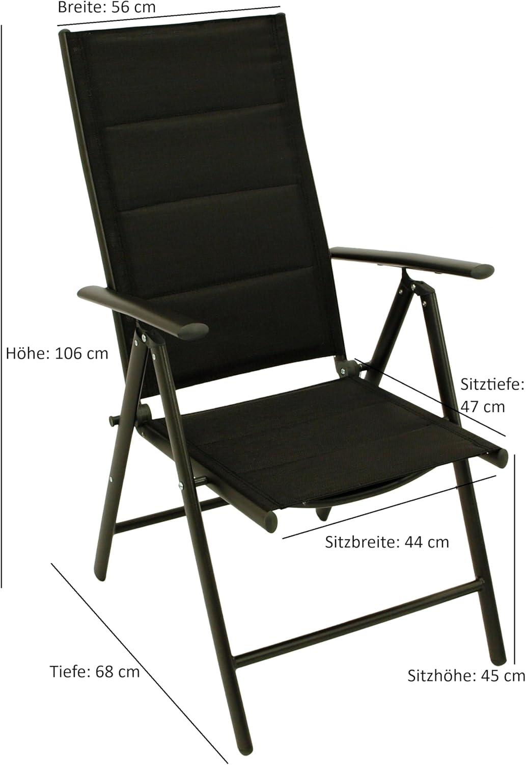 DEGAMO Gartenset Garnitur RIVELLO 9-teilig (8X Klappsessel, 1x Ausziehtisch 150/200x90cm), Alu anthrazit + Akazie geölt