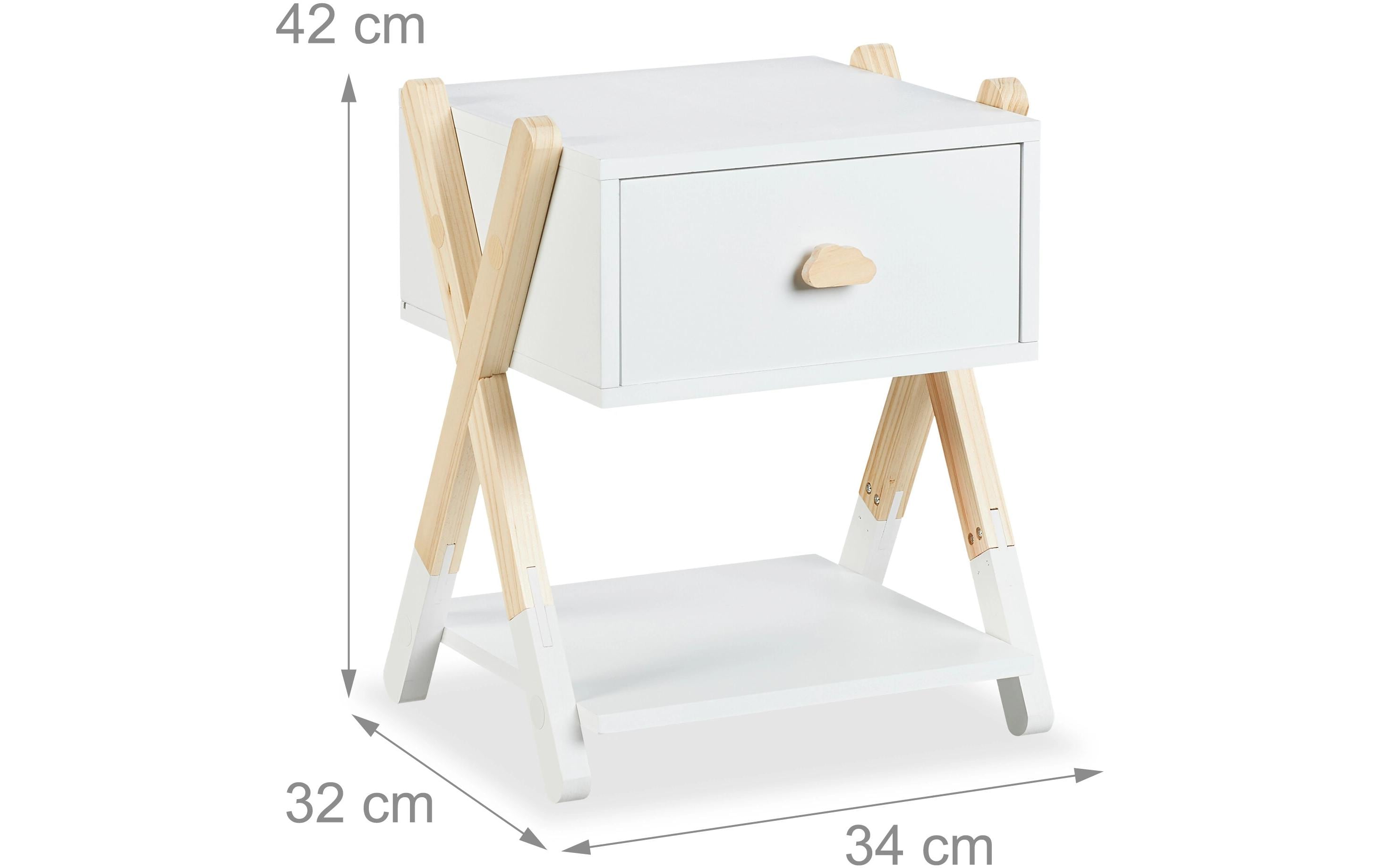 Nachttisch für Kinder mit Schublade 34 x 42 cmKindernachttisch