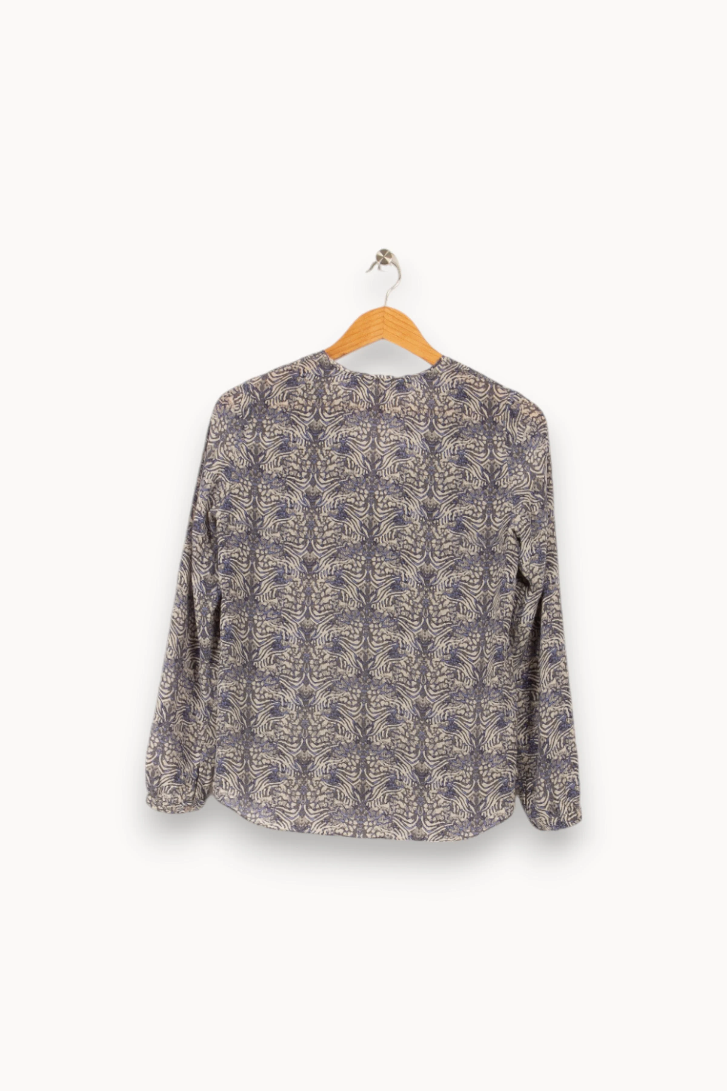 Blouse grise et bleue | Gris