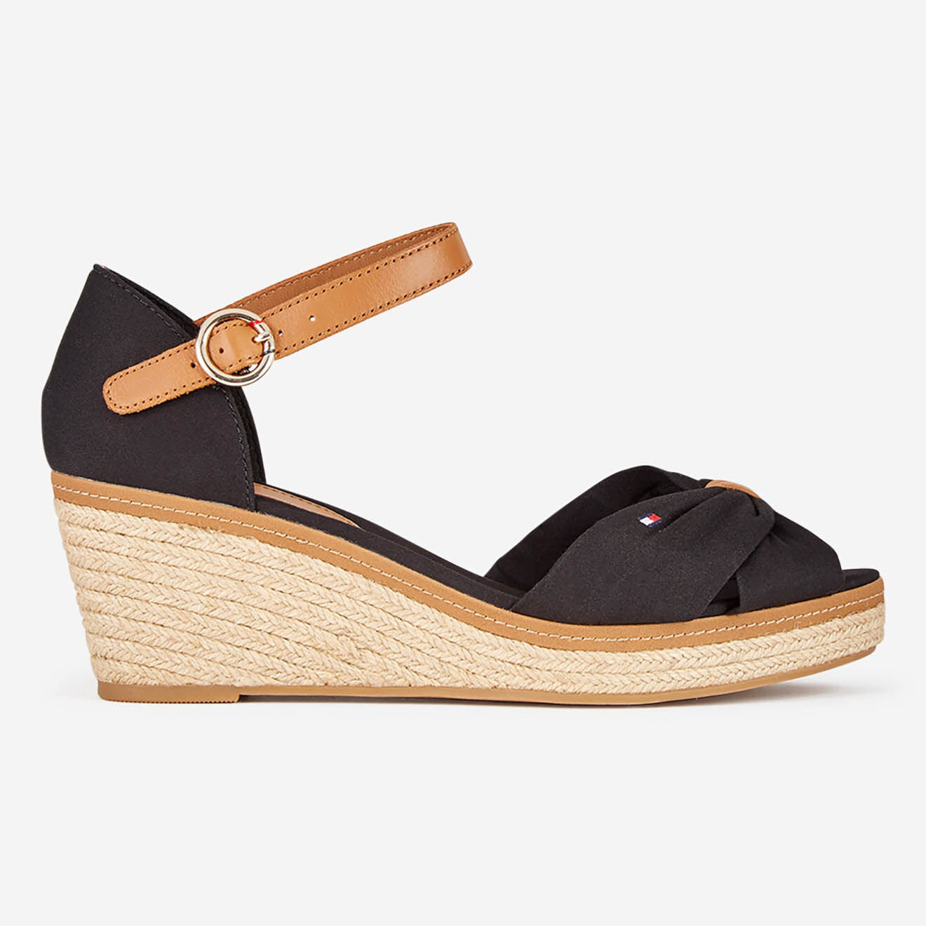 Tommy Hilfiger Sandales compensées Iconic Elena noires - Talon 6 cm