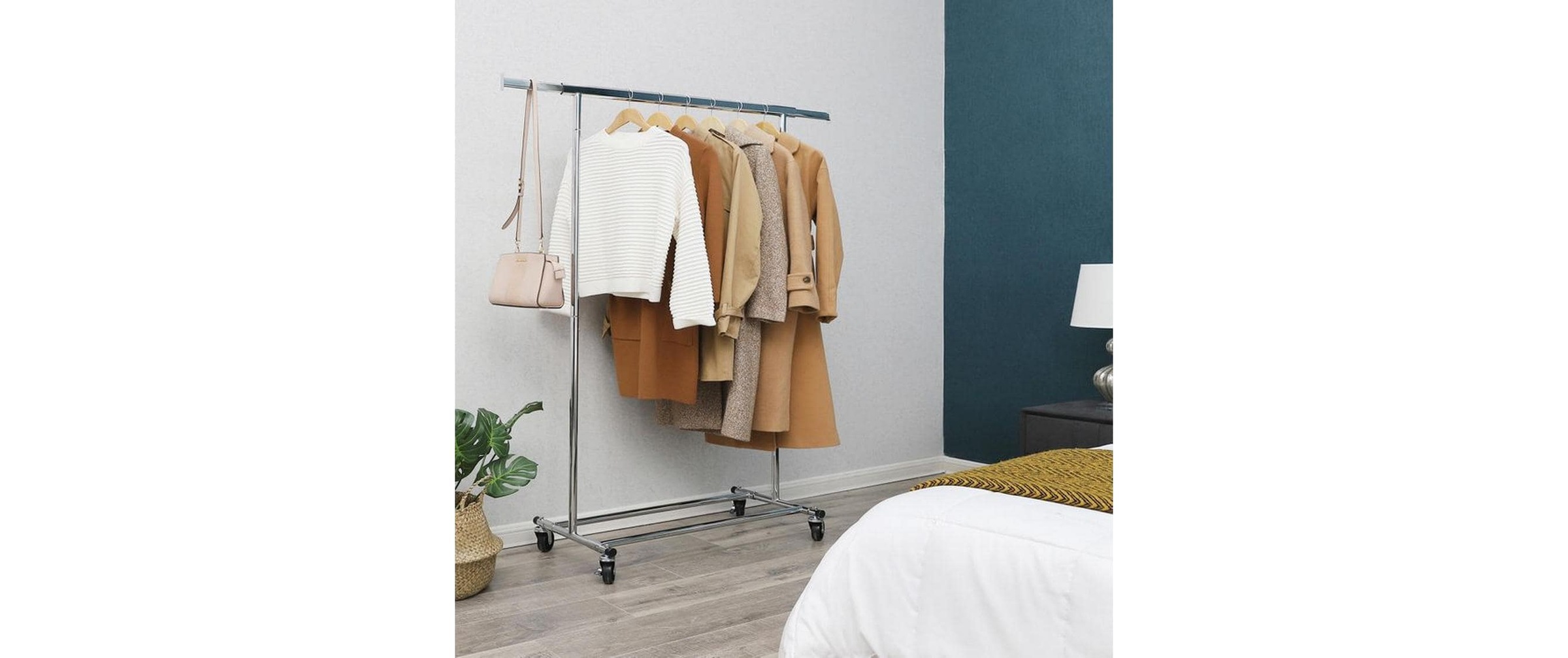 SONGMICS Garderobenständer »Verchromt 160 cm, Silber«