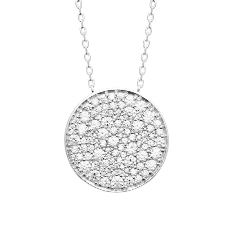 Collier Femme - Argent 925 - Oxyde de zirconium - Longueur : 45 cm