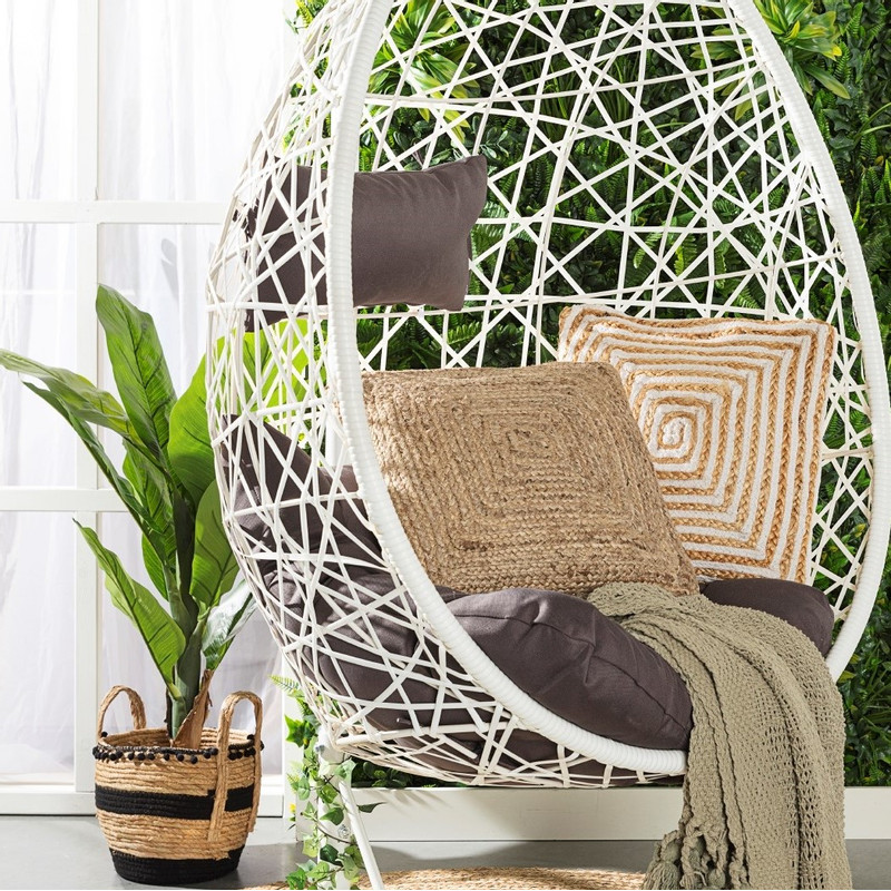 Hangstoel swing met standaard - wit - ø104x200 cm