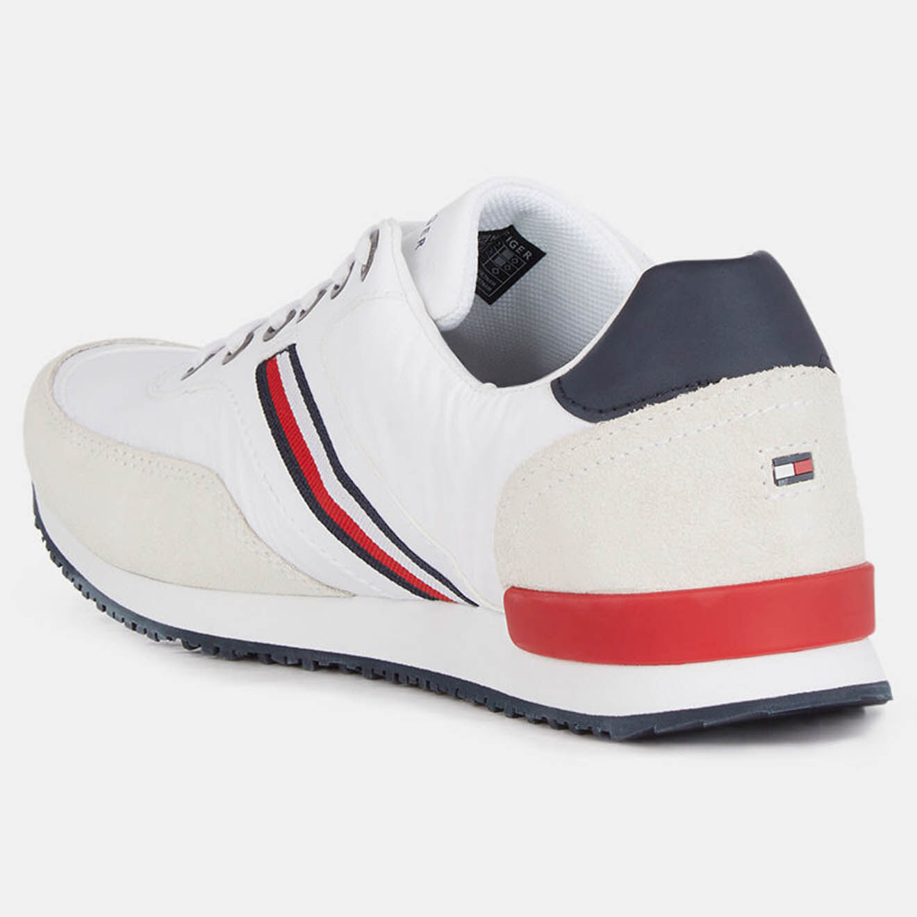 Tommy Hilfiger Baskets en Cuir Runner Iconic Material Mix blanches