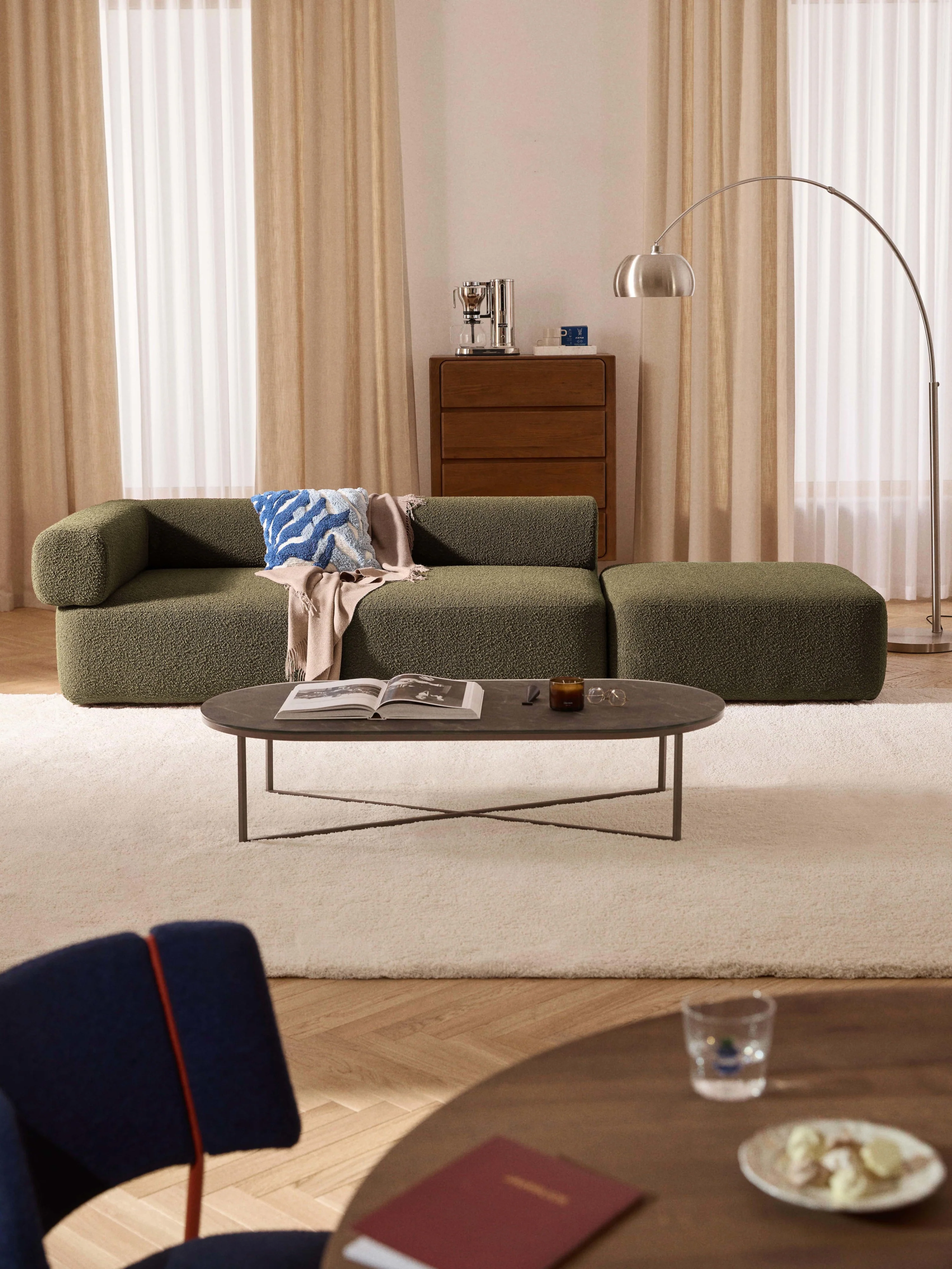 Modulaire bouclé poef Anton