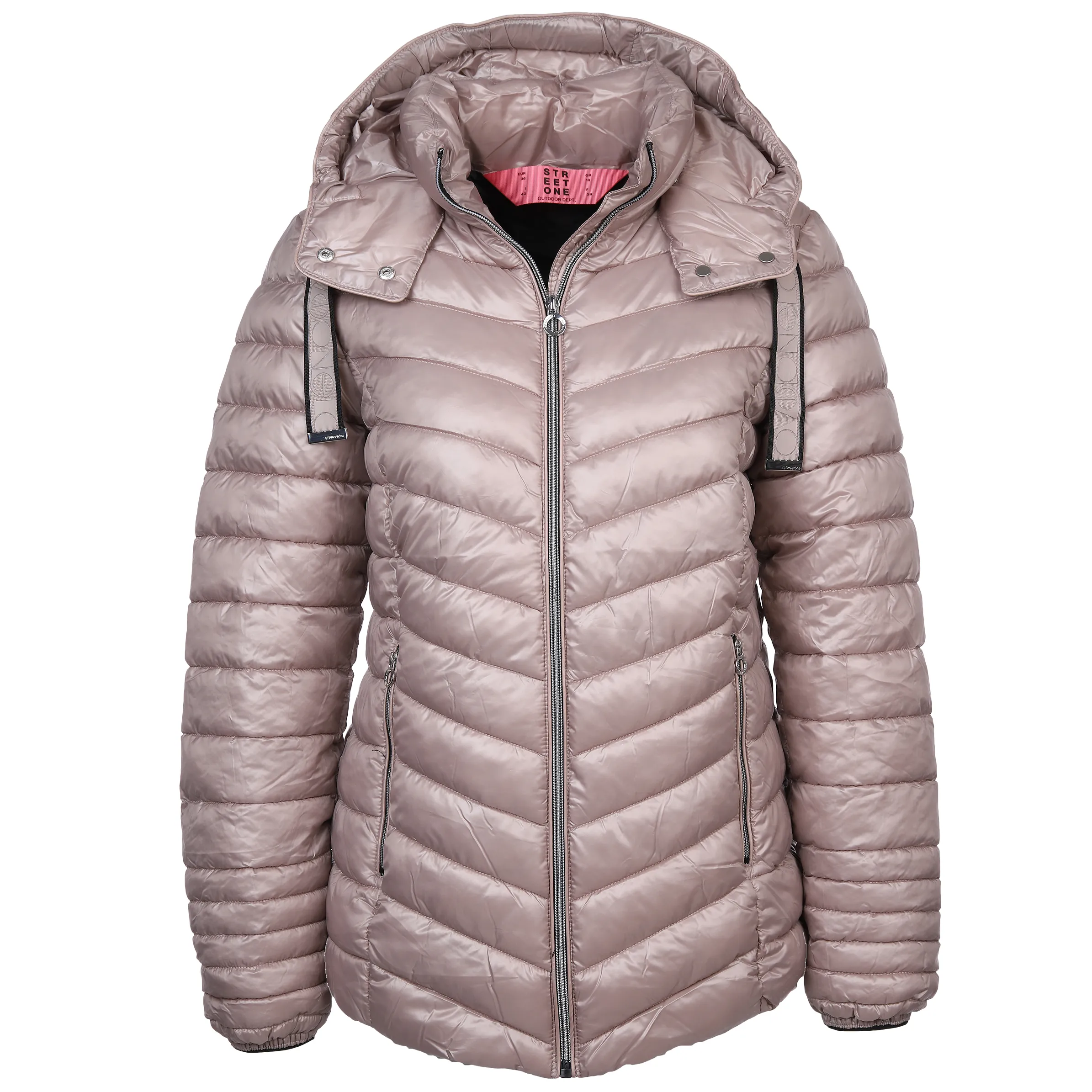 Damen Steppjacke mit abnehmbarer kapuze