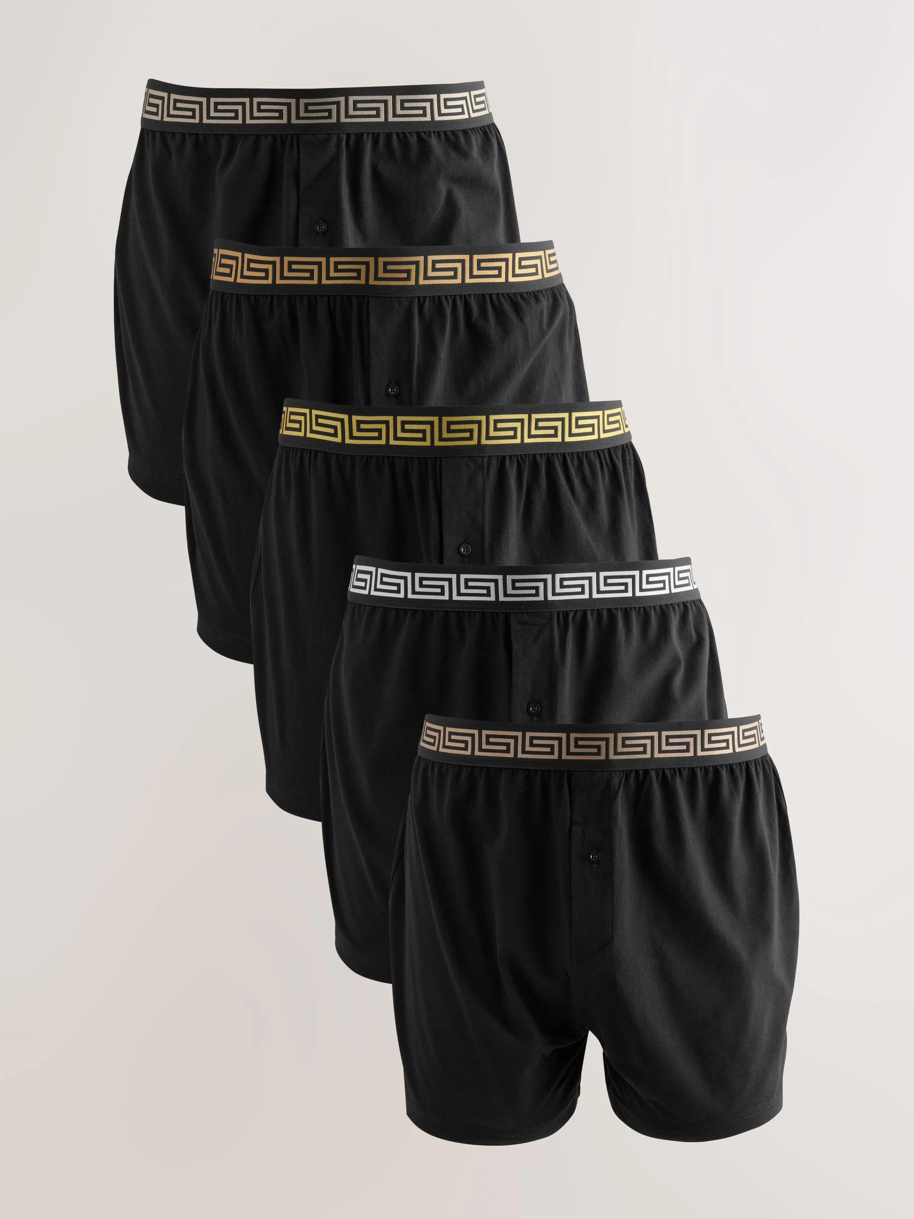 Zwart metallic tailleband - Verpakking van 5 - Ruimvallende Boxers