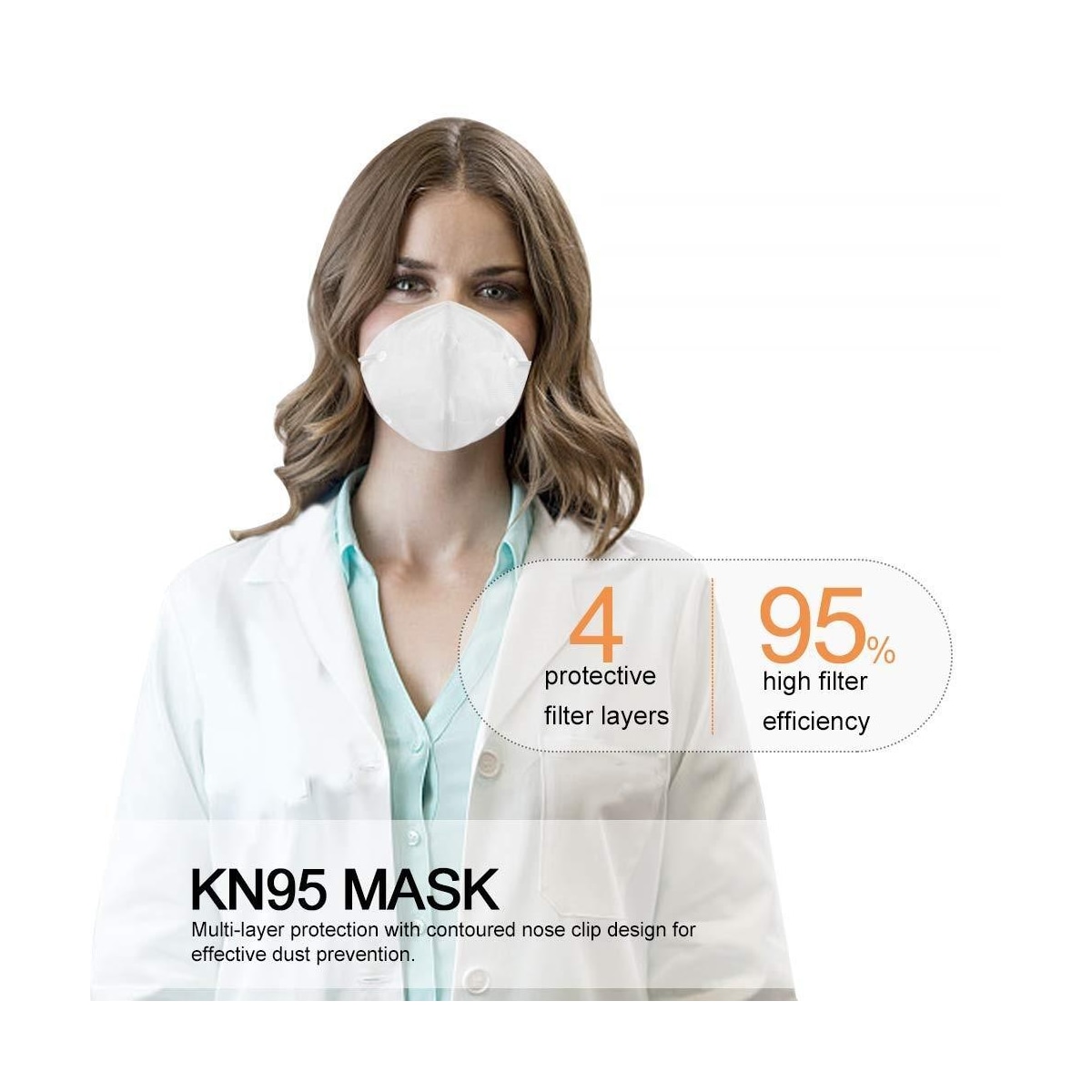 FFP2 munnbeskyttelse - ansiktsmaske - KN95 respirator 6 stk