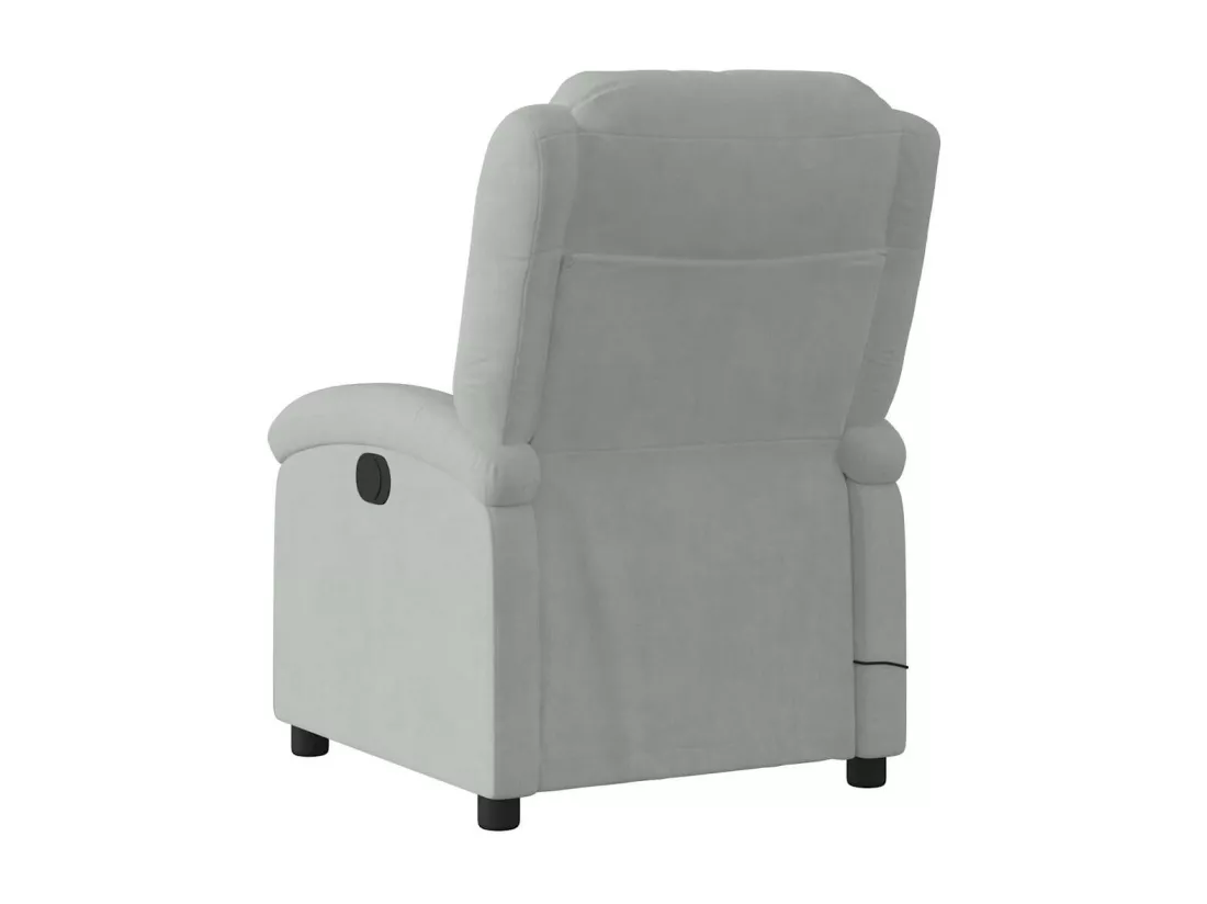Fauteuil massant inclinable gris clair velours