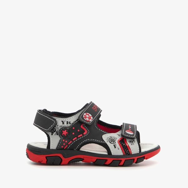 Blue Box jongens sandalen zwart met rood