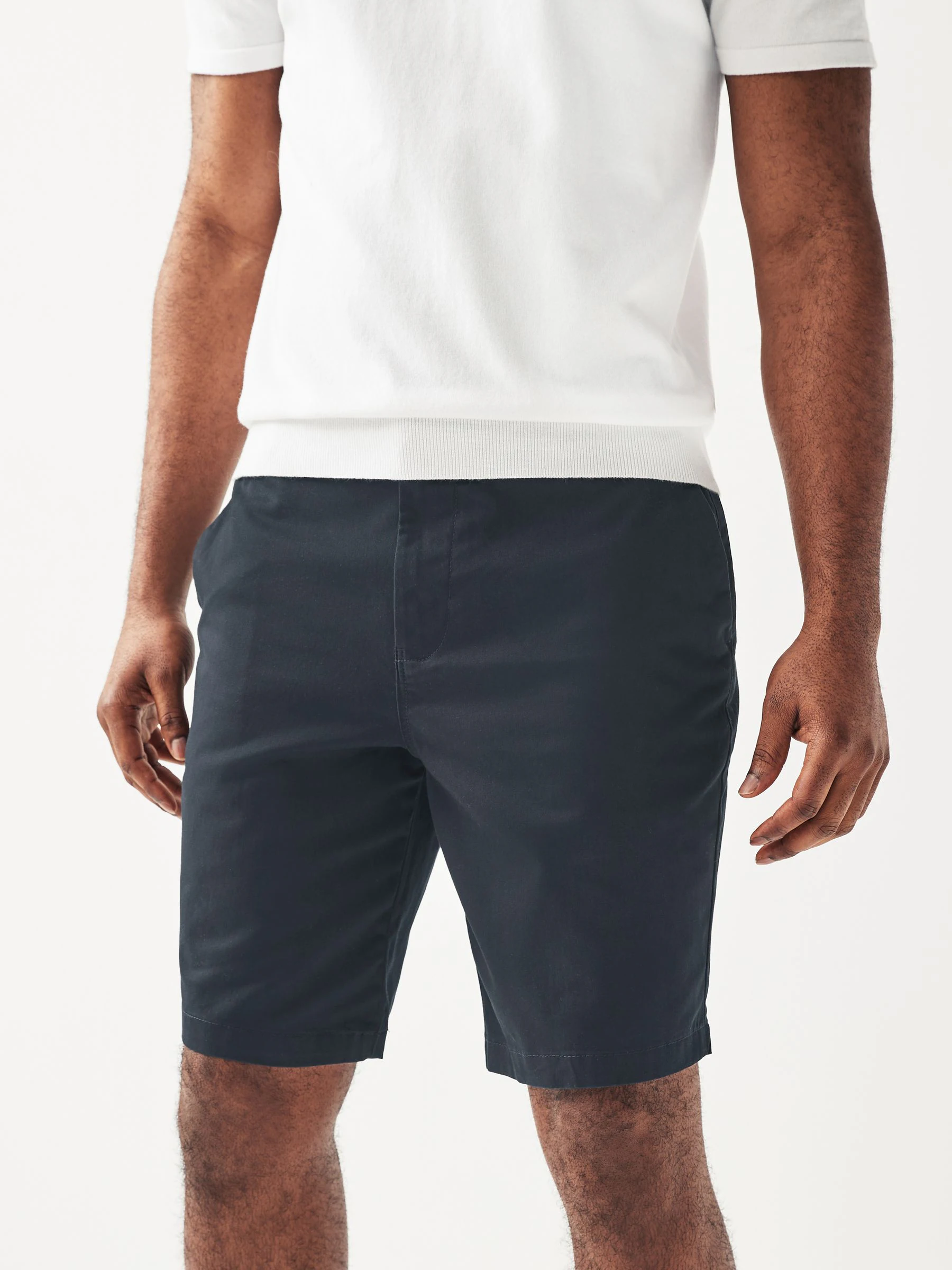 Marineblauw/kiezelkleurig - Slim Fit - Set van 2 chinoshorts met stretch
