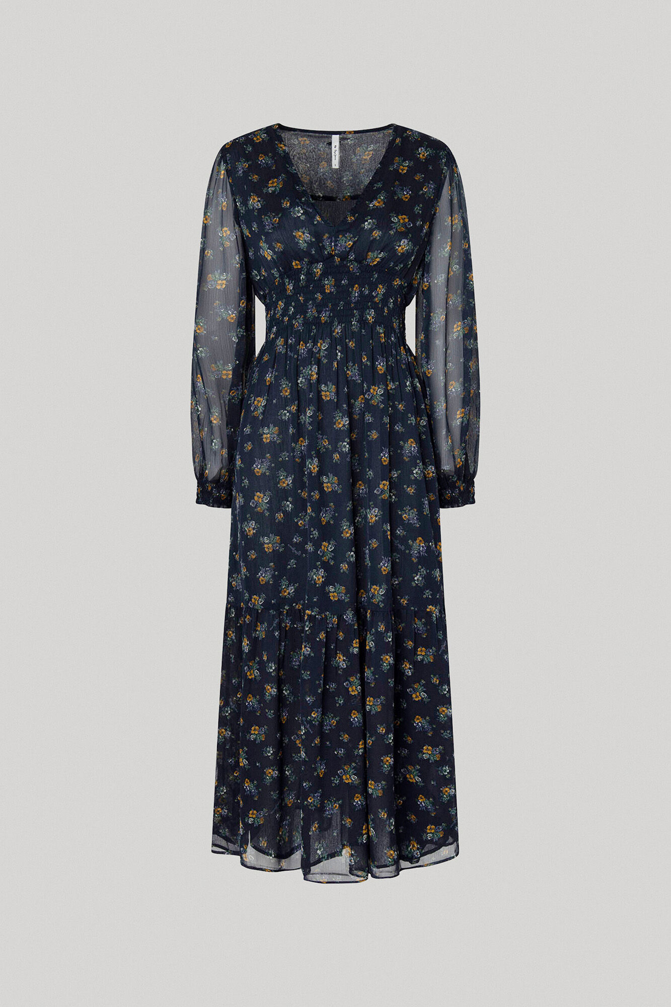 Vestido de chiffon com estampa floral