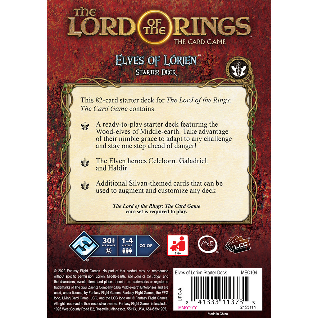 Lord of the Rings LCG - Elves of Lorien Starter Deck