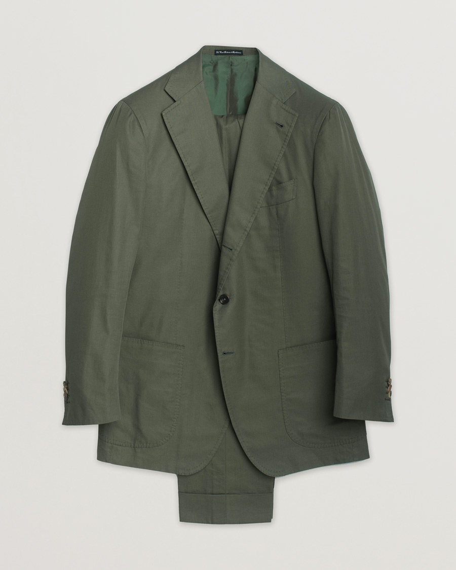 Orazio Luciano Cotton Suit Green 50