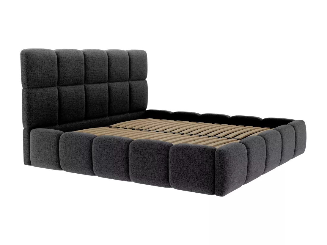 Lit coffre 140 x 190 cm - Tissu texturé - Noir - DAMADO de Pascal Morabito