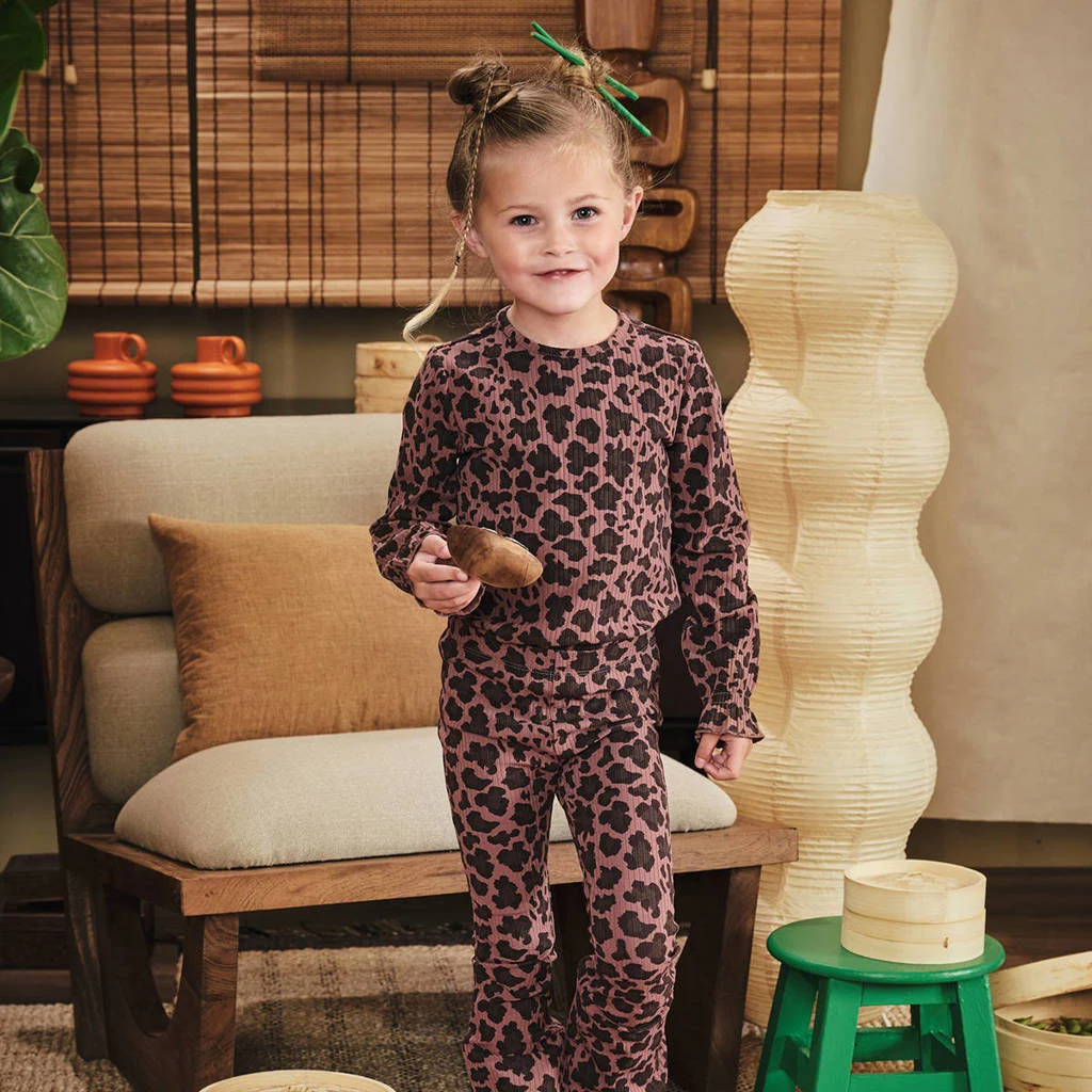 Z8 mini longsleeve Jaina met panterprint bruin