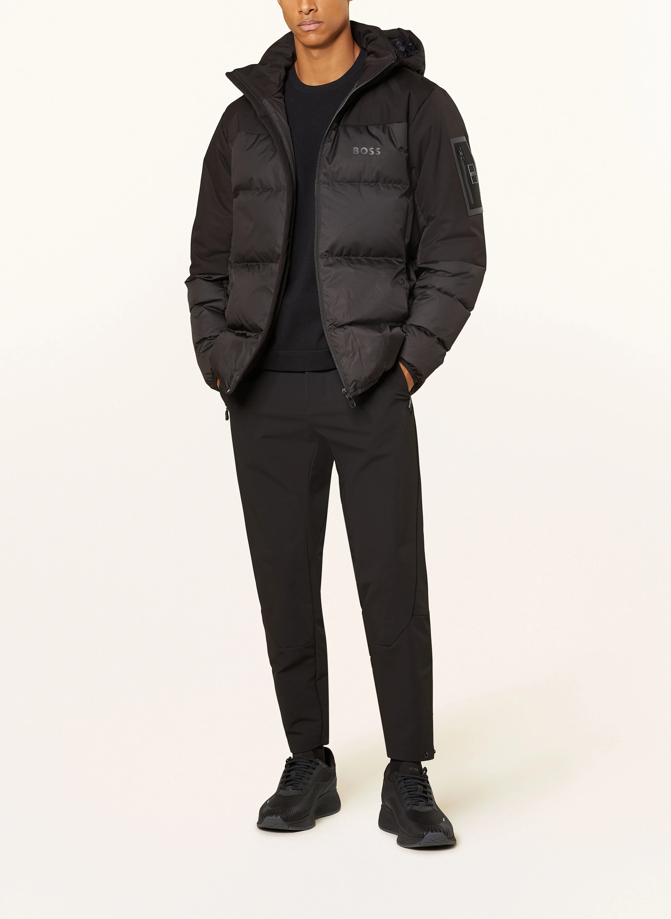BOSS Lightweight-Daunenjacke HAMAR mit abnehmbarer Kapuze
