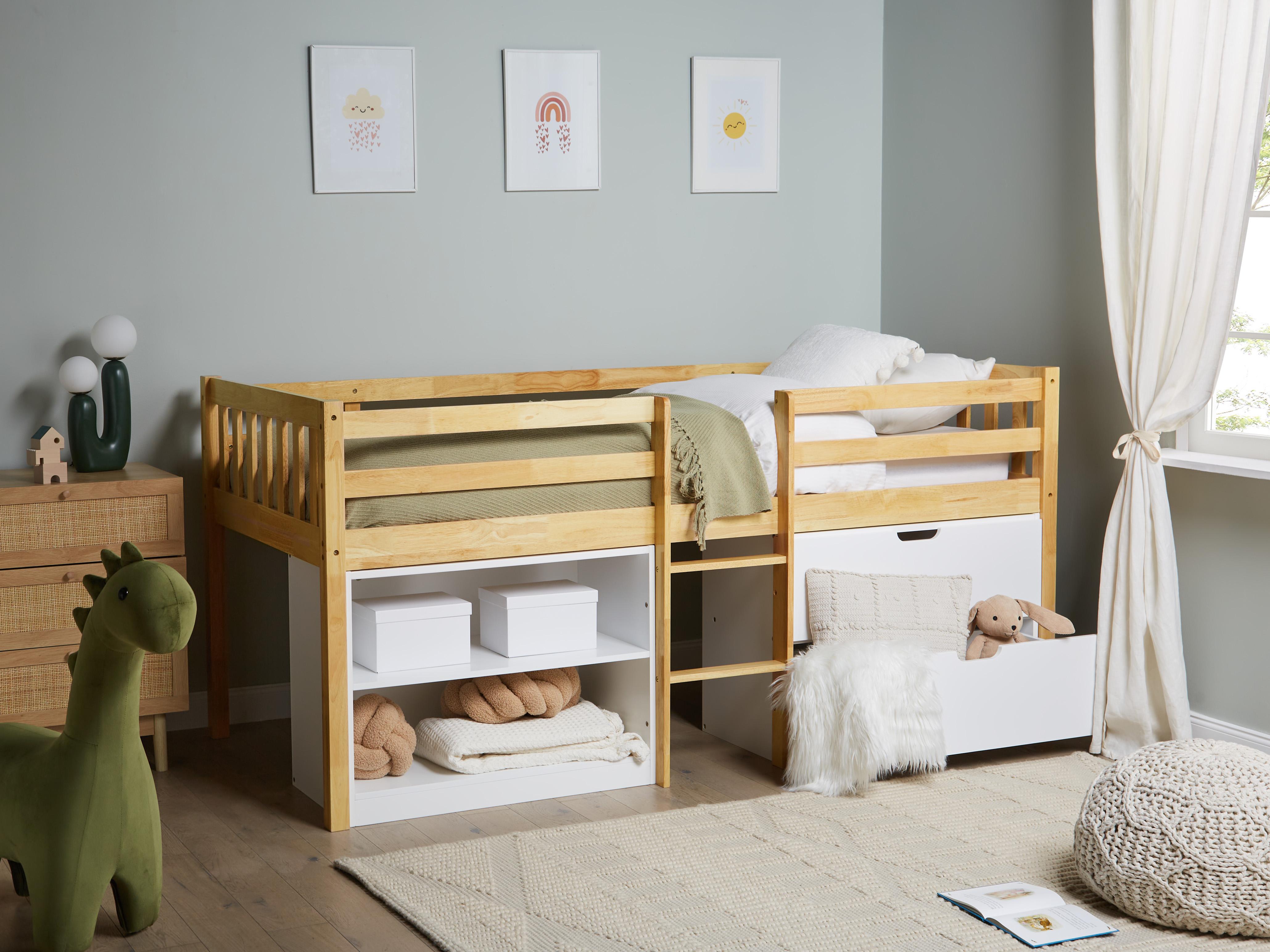 Verhoogd bed Hout SUSVILLE 90 x 200 cm Lichtbruin