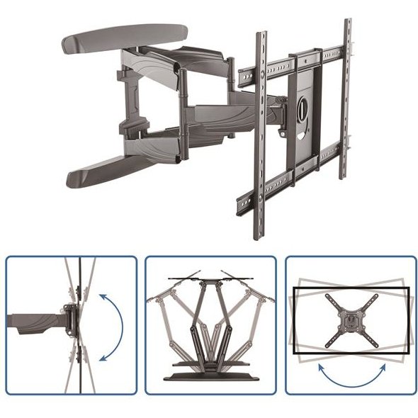 Ventronic Support mural pour télévision à écran plat - Multidirectionnel - Acier robuste