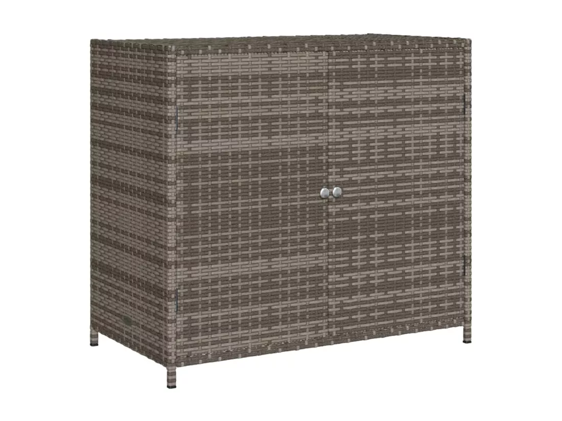 Armoire de rangement de jardin gris 83x45x76 cm résine tressée