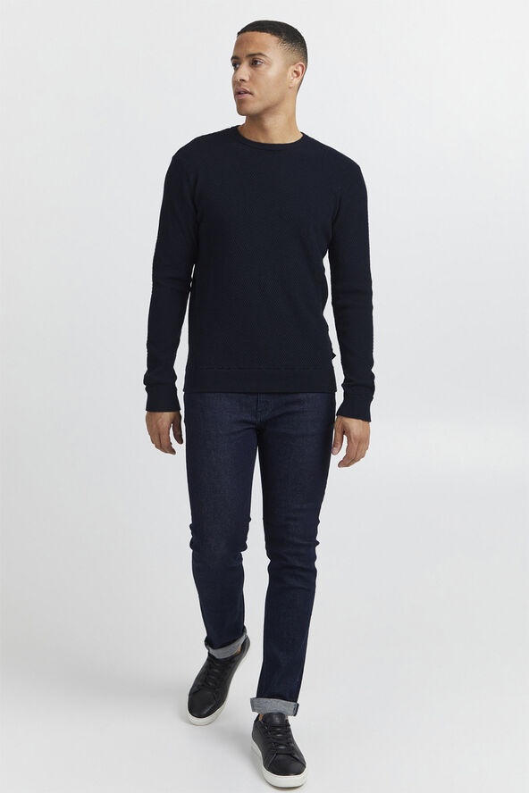 Casual Friday CFKARLO structured crew neck knit Navy blazer
