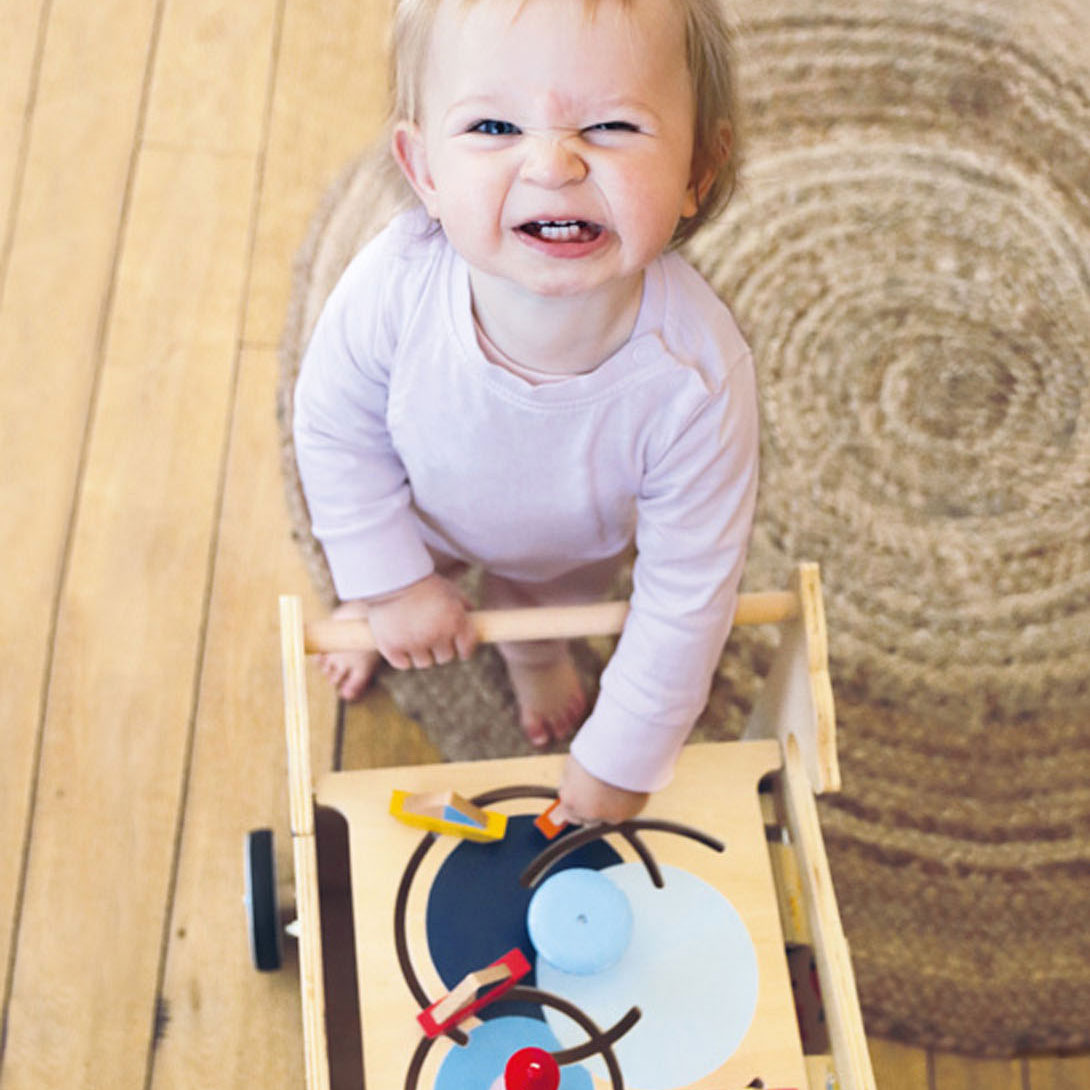 Small Foot-Houten Activiteiten Loopwagen Walvis