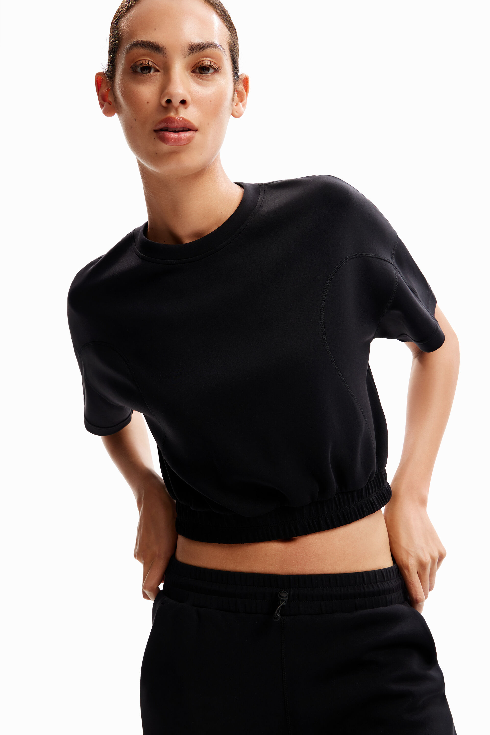 T-shirt court froncé sport