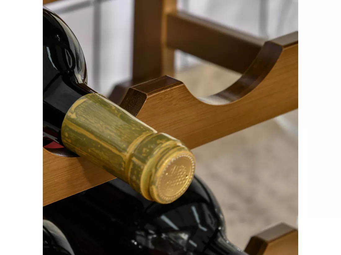Étagère à bouteilles casier à vin range bouteilles horizontal 4 niv. 16 bouteilles max. bois de bambou