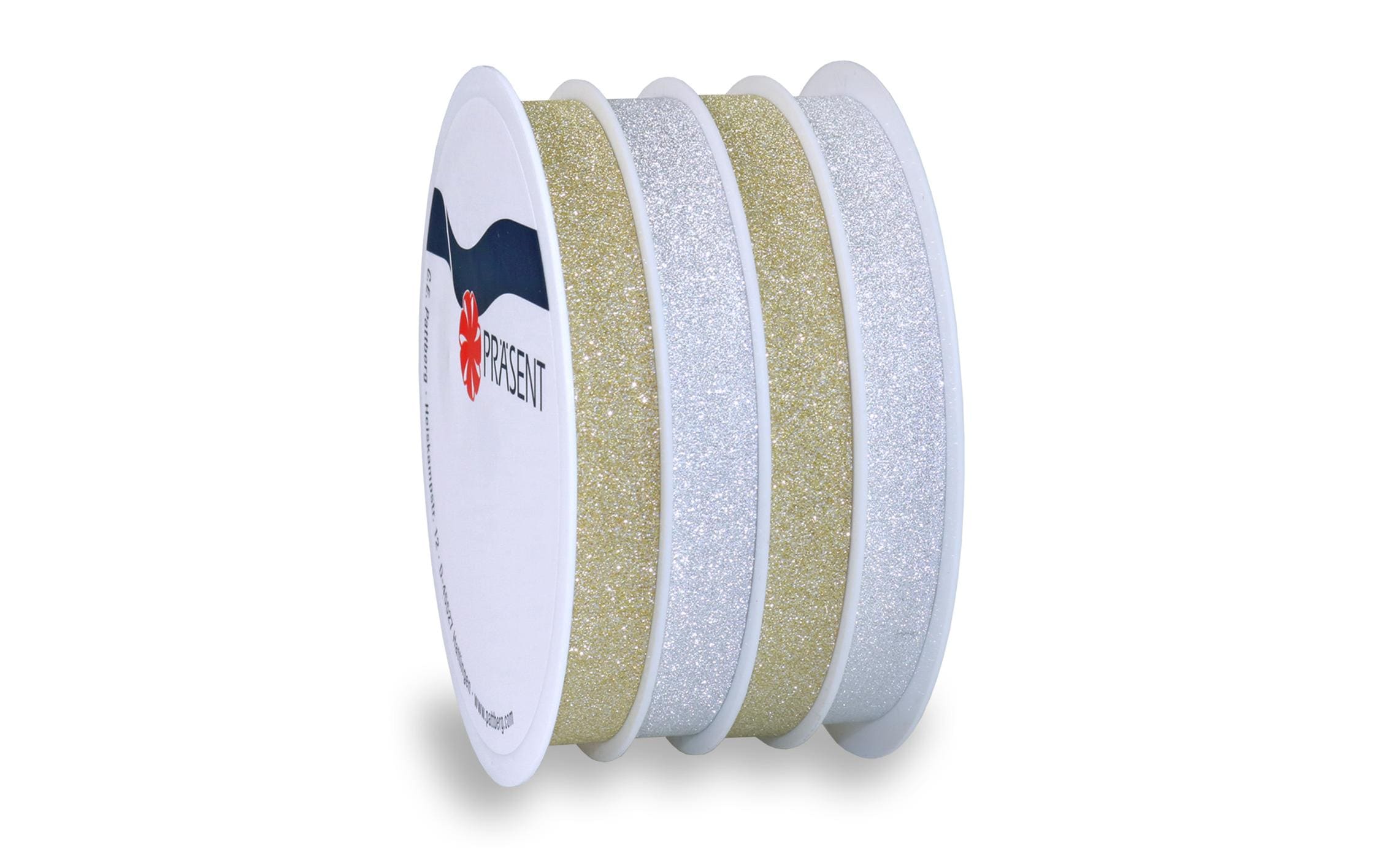 Geschenkband Poly Glitter 1 cm x 16 m, GoldKräuselband für Geschenke