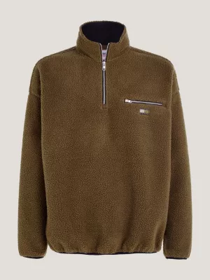 Moletom essencial tonal com zíper até a metade em sherpa