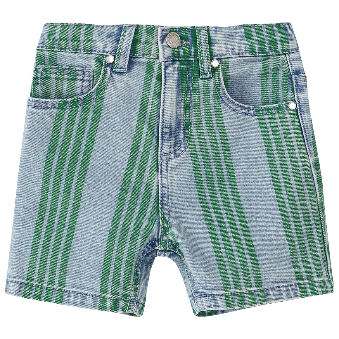 Jonas Nielsen Jungen Jeansshorts mit Streifen-Allover hellblau