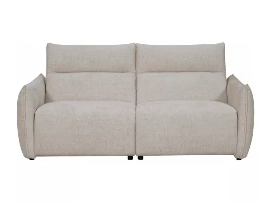 Canapé de relaxation électrique 3 places Melly en tissu - Beige - L203 x P95 x H94cm - Loungitude