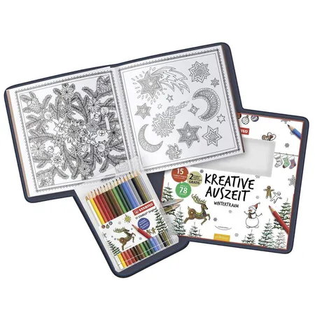 Malbuch für Erwachsene - KREATIVE AUSZEIT Wintertraum - inklusive 15+2 STABILO Original Premium-Buntstifte