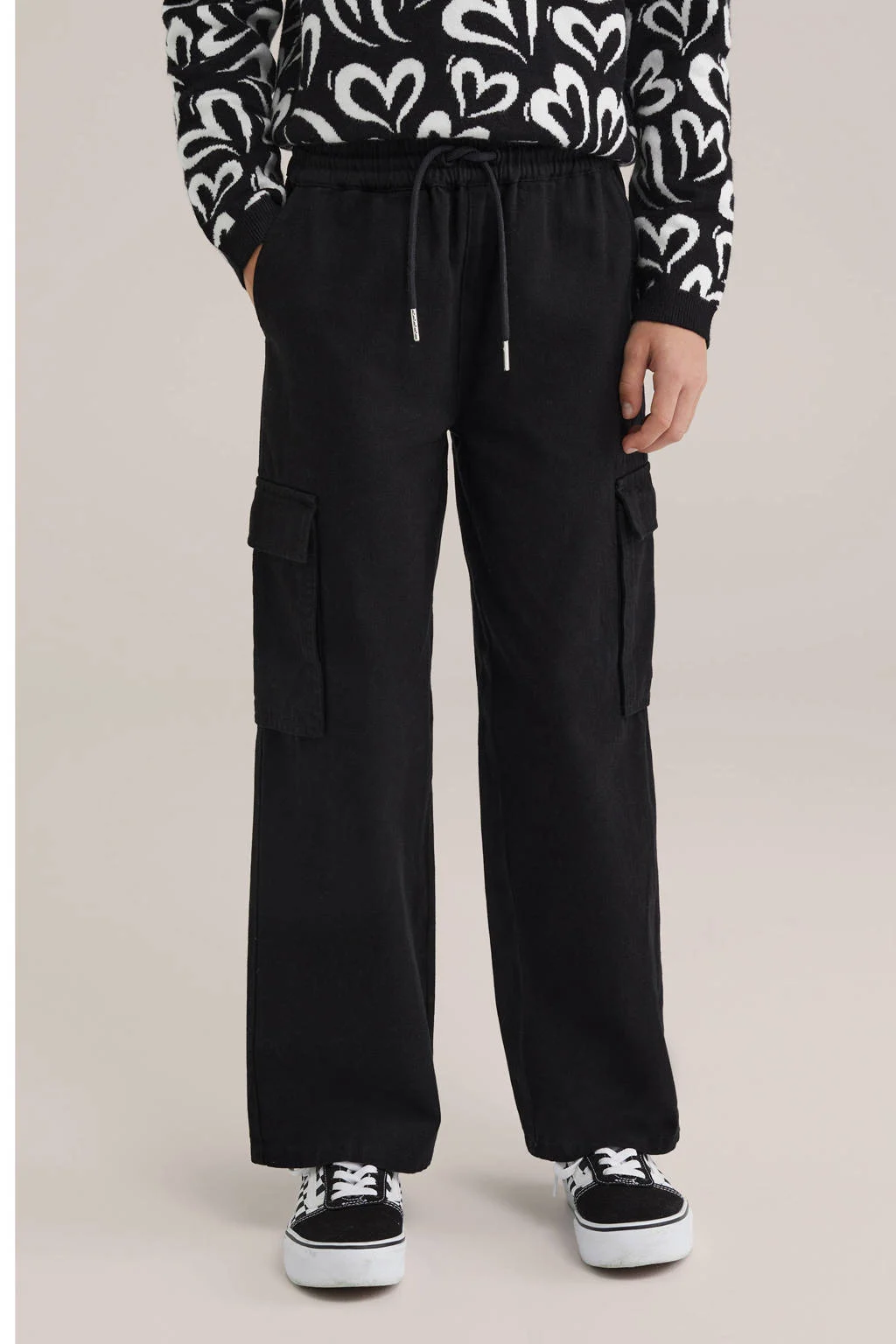 WE Fashion straight casual broek zwart