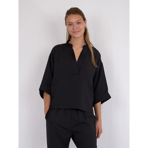 Neo Noir Luma Crepe Bluse, Sort, 34